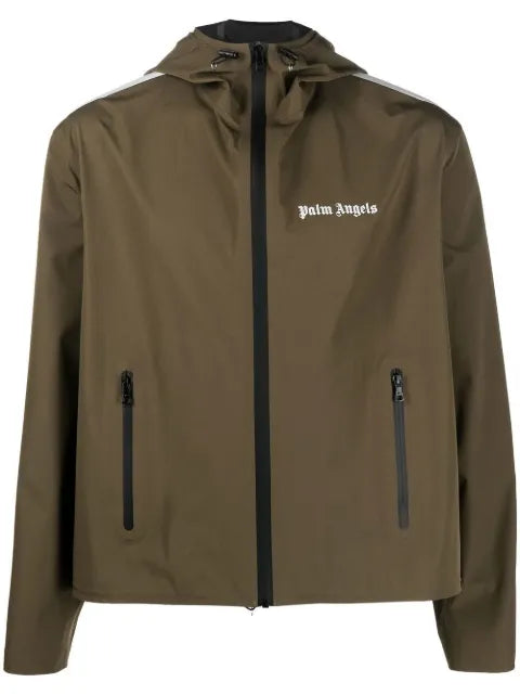 Palm Angels logo-print hooded jacket