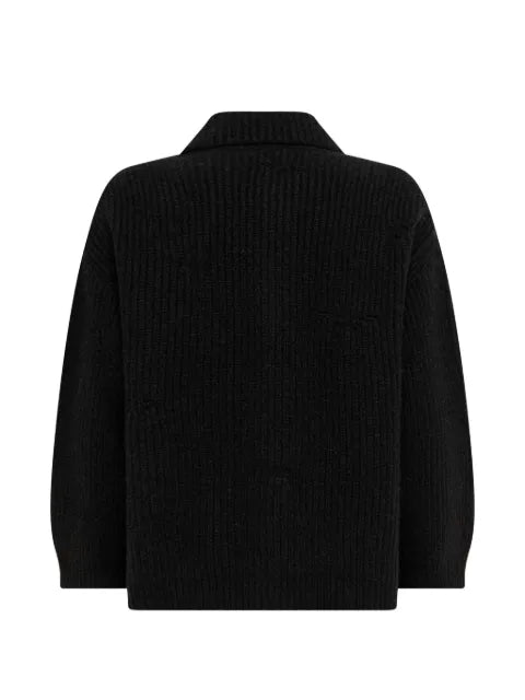Laneus distressed ribbed cardigan