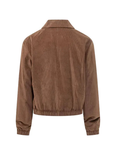 AMI Paris brown corduroy cotton padded jacket with Ami de Coeur